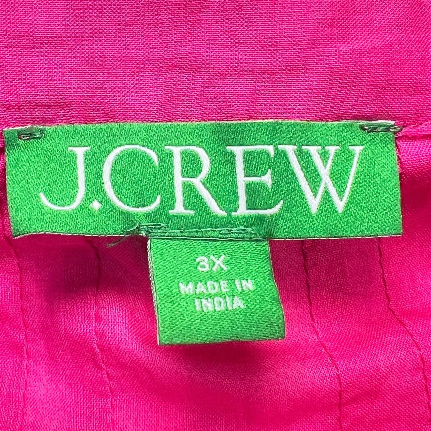 J. Crew Women Mini A-Line Dress Sz 3X Plus Pink Cotton Tiered Drop Waist Peasant