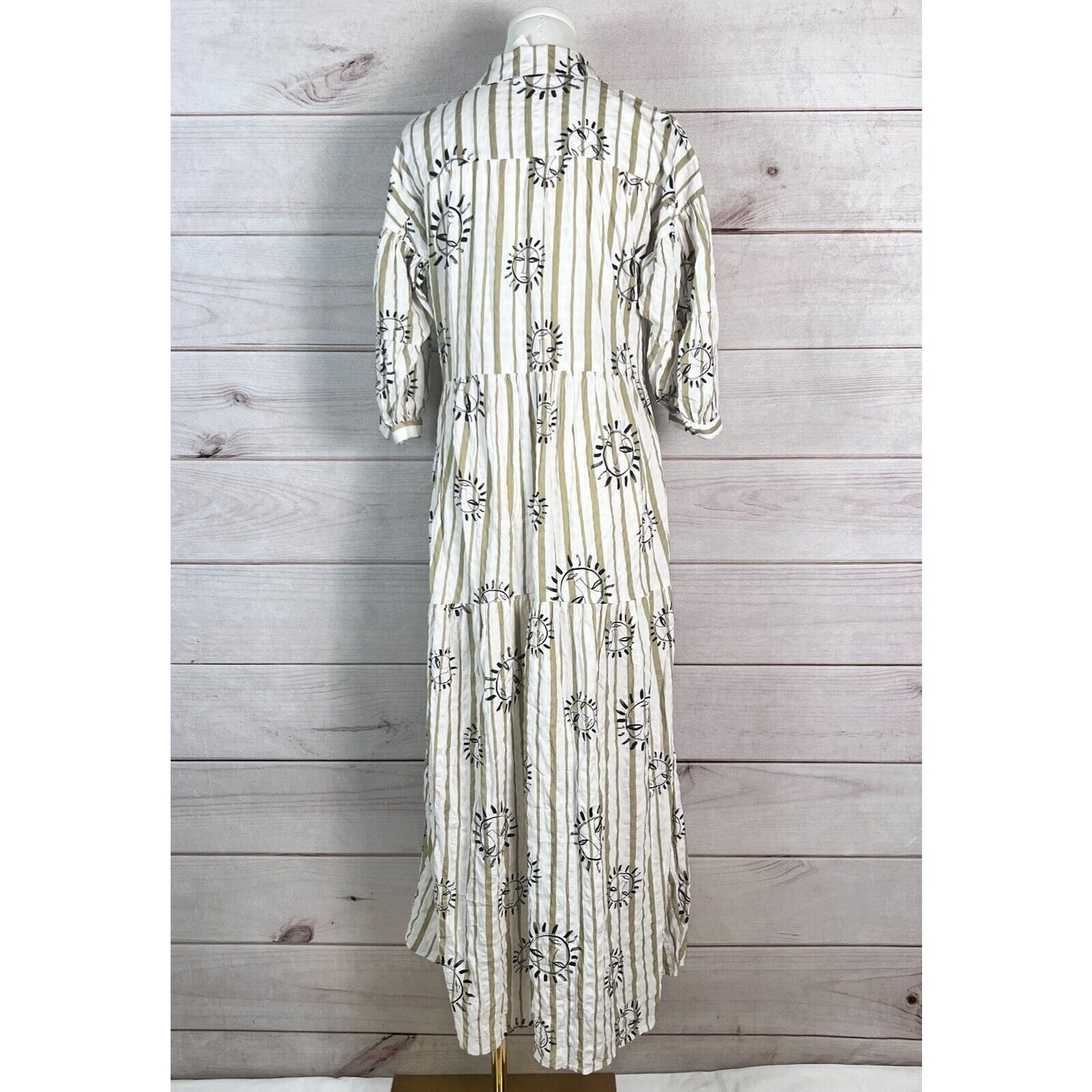 Anthropologie LouLou Avenue Carolita Dress Women 2XS Striped Maxi A-Line Tiered