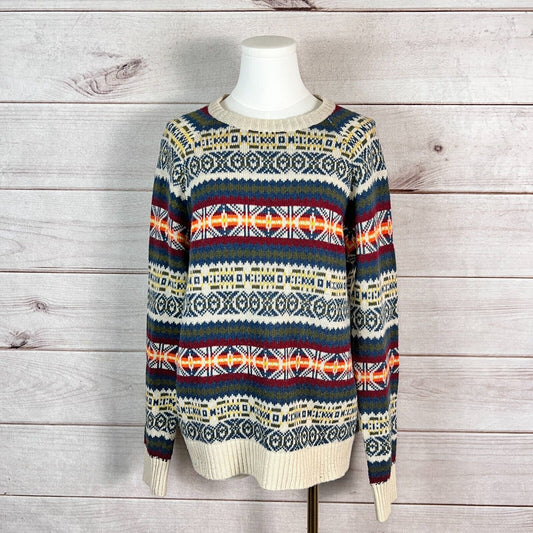 O’Hanlon Mills Sweater Mens Sz S Multicolor Fair Isle Long Sleeve Cozy Winter