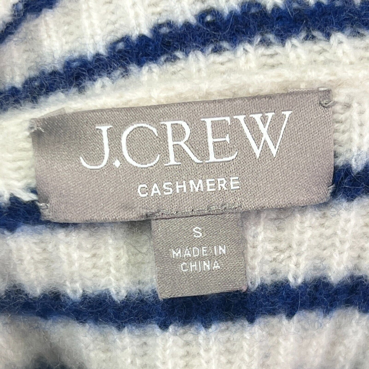 J. Crew Sweater Women S Striped Pullover Mock Neck Cashmere Ribbed Knit Winter