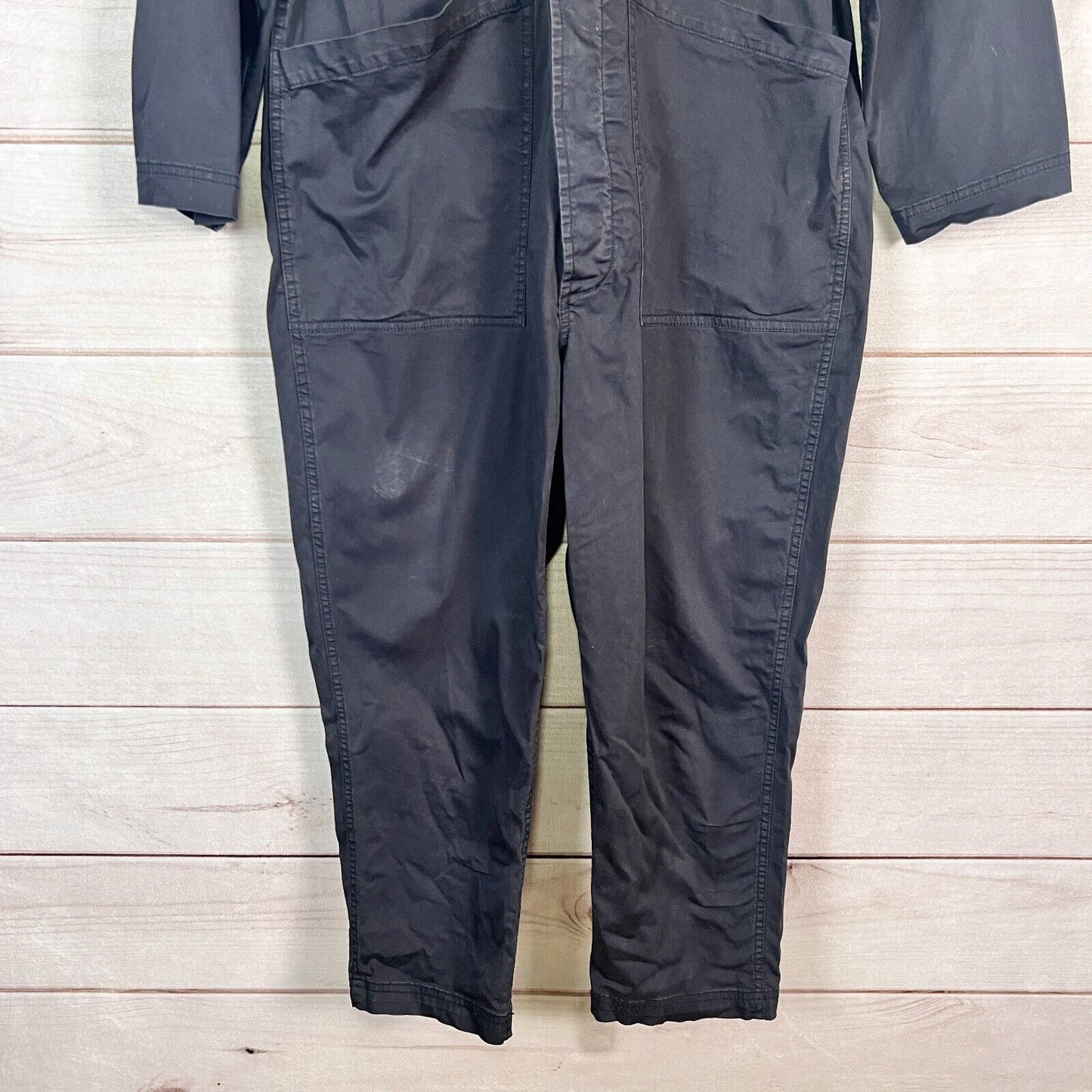 Alex Mill Standard Jumpsuit Womens One Piece Sz M Black Coverall Cotton Utility