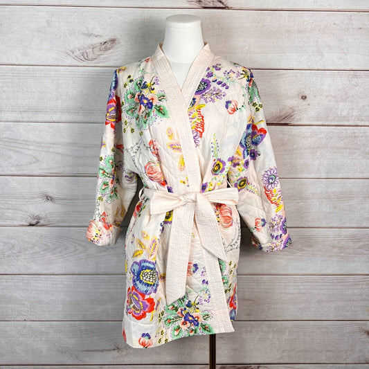 Anthropologie Lilka Petulia Robe Jacket Womens XS/S Floral Kimono Quilted