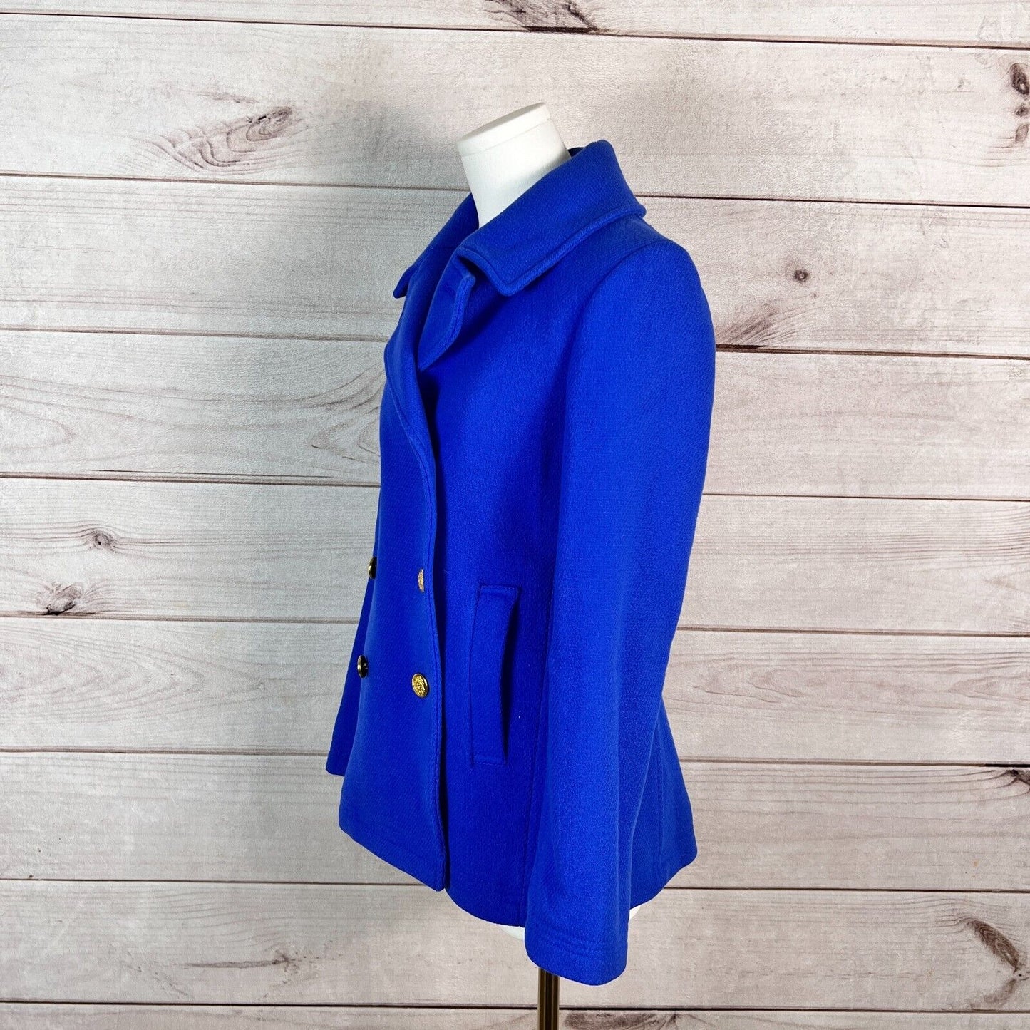 J. Crew Stadium Cloth Nello Gori Womens Peacoat Sz 6 Blue Double Breasted Preppy