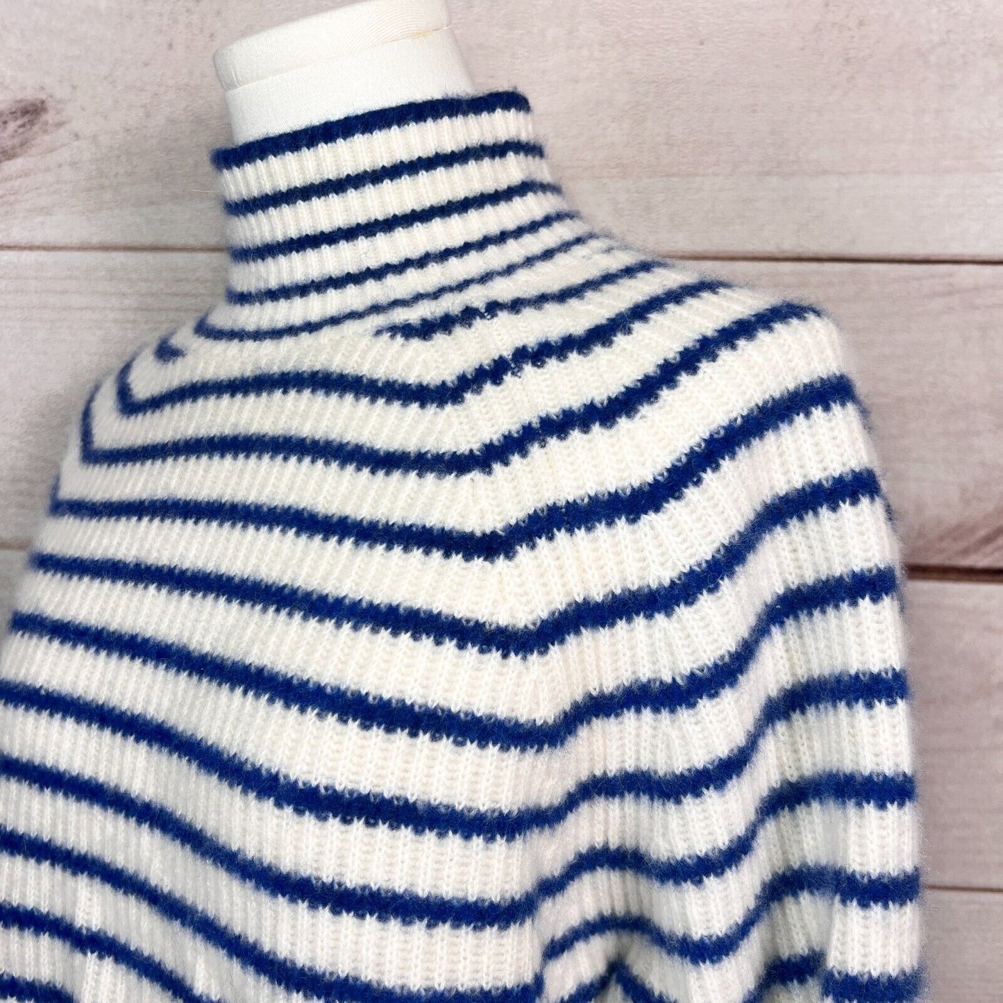 J. Crew Sweater Women S Striped Pullover Mock Neck Cashmere Ribbed Knit Winter