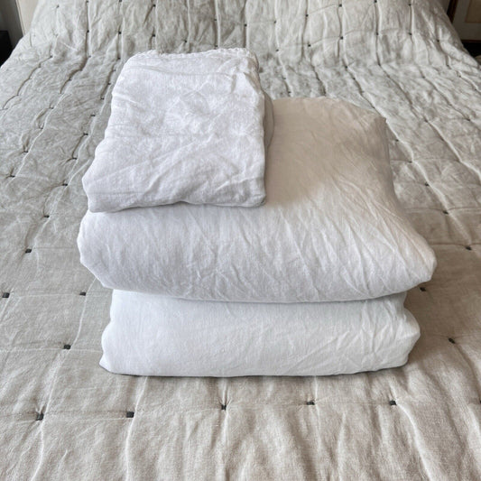 Brooklinen West Elm Duvet Cover Sham Set Of 3 Queen Full White