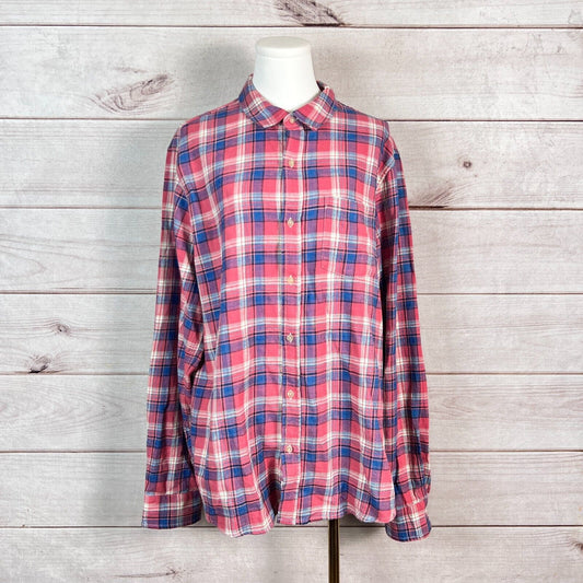 Marine Layer Shirt Mens Sz L Plaid Button Up Long Sleeve Western Cowboy Retro