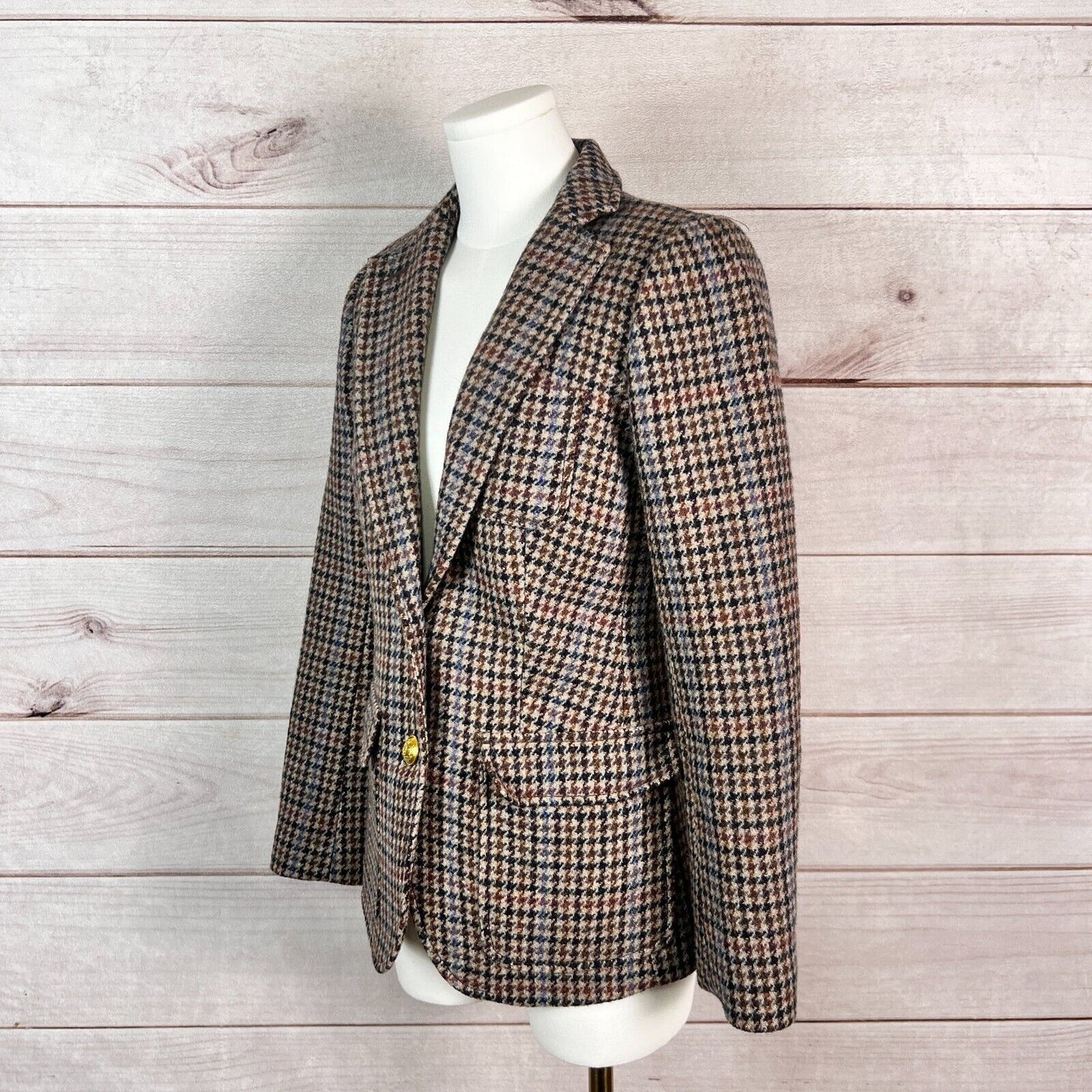 J. Crew Rhodes Blazer Jacket Womens 2 Houndstooth Wool Business Formal Preppy