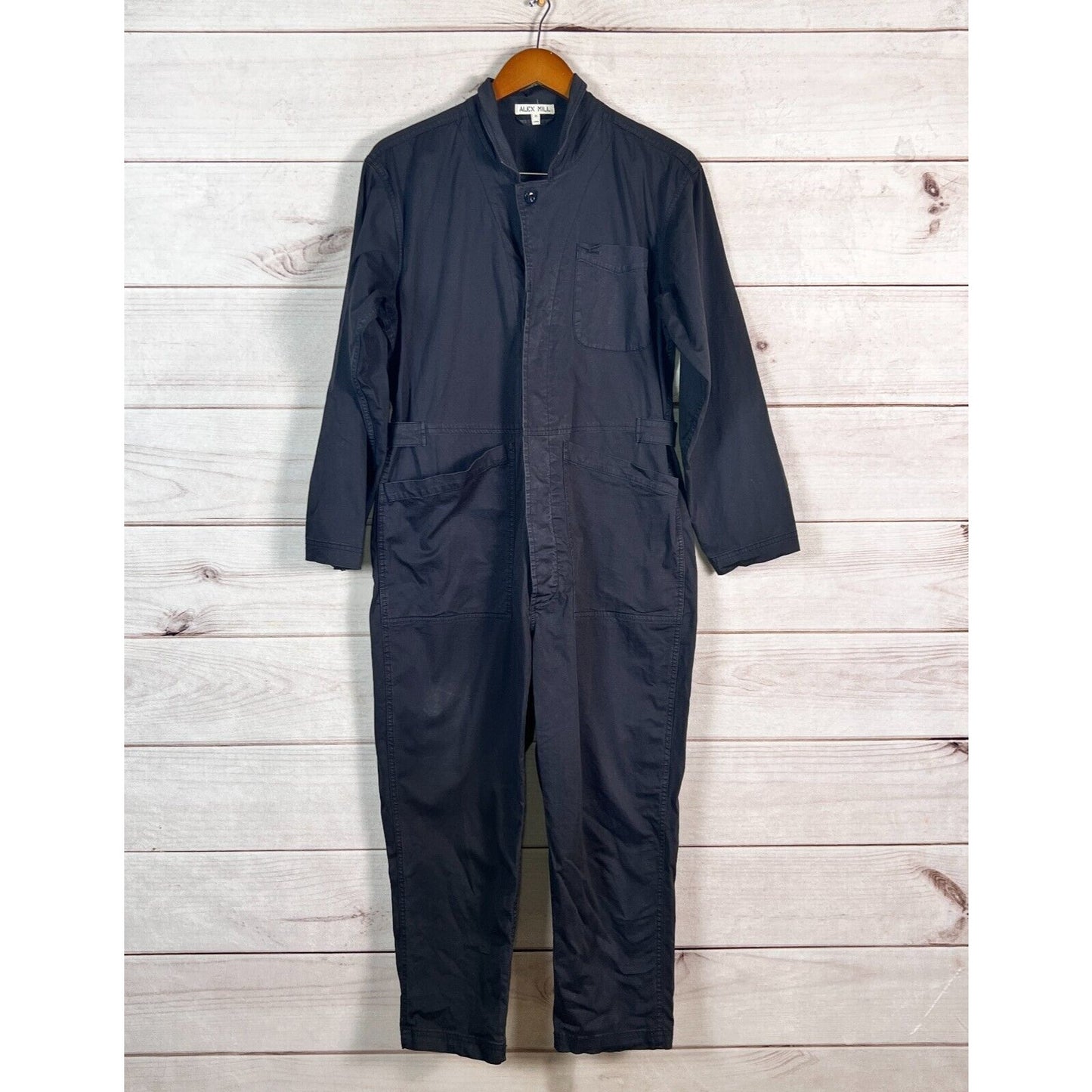 Alex Mill Standard Jumpsuit Womens One Piece Sz M Black Coverall Cotton Utility